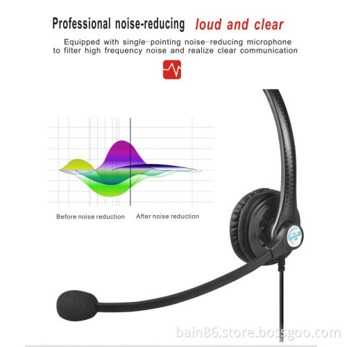 A16 USB over-ear headset with microphone call center noise-cancelling